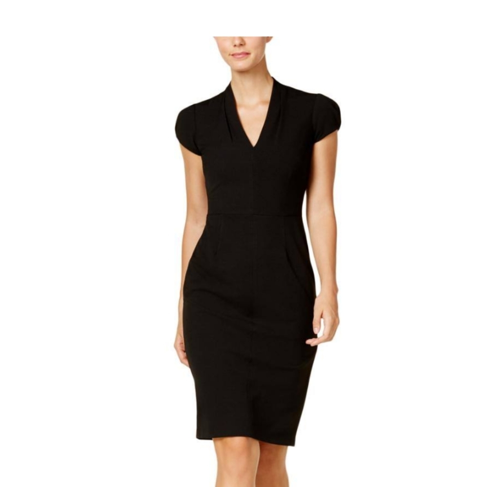 Betsey Johnson Black Midi Sheath Dress